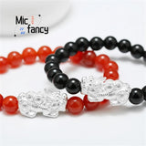 Agate Chalcedony S925 Silver Pixiu Bracelet Ethnic Style Fine Jewelry