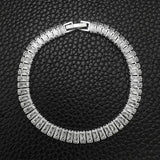 Princess Cut Silver Bangle Bracelet for Women