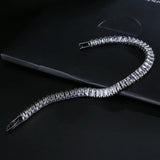 Princess Cut Silver Bangle Bracelet for Women