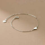 925 Silver Love Heart Chain Bracelet for Women