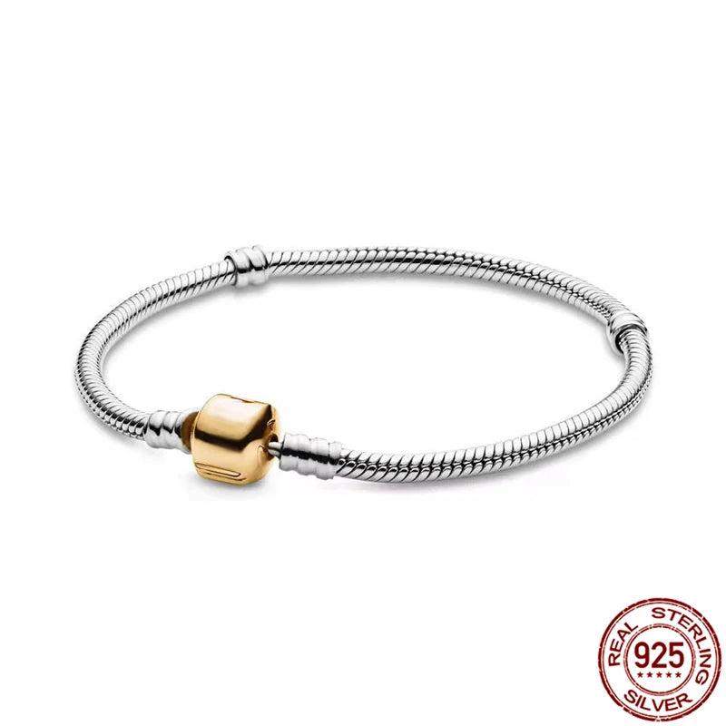 925 Sterling Silver Crown Buckle Bracelet for DIY Women's Jewelry