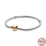 925 Sterling Silver Crown Buckle Bracelet for DIY Women's Jewelry
