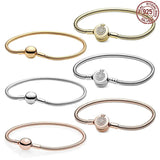 925 Sterling Silver Crown Buckle Bracelet for DIY Women's Jewelry