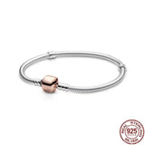 925 Sterling Silver Crown Buckle Bracelet for DIY Women's Jewelry