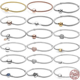 S925 Sterling Silver Snake Bone Bracelet for Charm Pendant DIY Jewelry