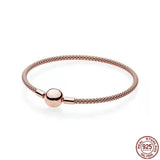 S925 Sterling Silver Snake Bone Bracelet for Charm Pendant DIY Jewelry