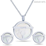 Round Silver Letter O Bangle Bracelet Women Jewelry