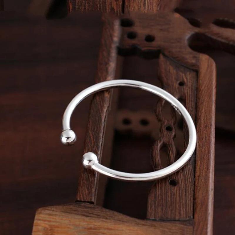925 Sterling Silver Hot Women's Bangle Cuff Bracelet Jewelry