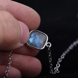 Labradorite Silver Bracelet Dainty Romantic Jewelry for Women