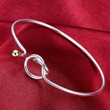 925 Silver Round Bracelet Bangles for Women Wedding