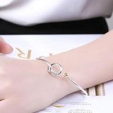 925 Silver Round Bracelet Bangles for Women Wedding