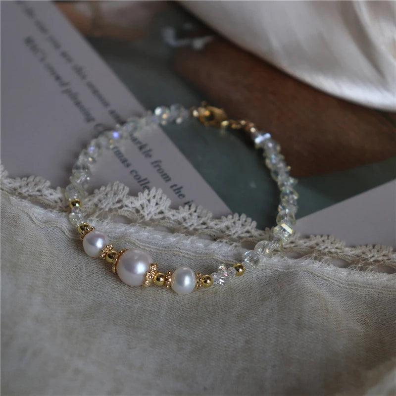 Natural Freshwater Pearl Bracelet Women's Jewelry Hand Beaded
