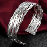 925 Silver Open Cuff Bracelets European Jewelry Gift