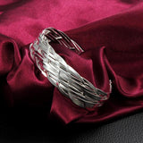 925 Silver Open Cuff Bracelets European Jewelry Gift
