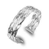 925 Silver Open Cuff Bracelets European Jewelry Gift