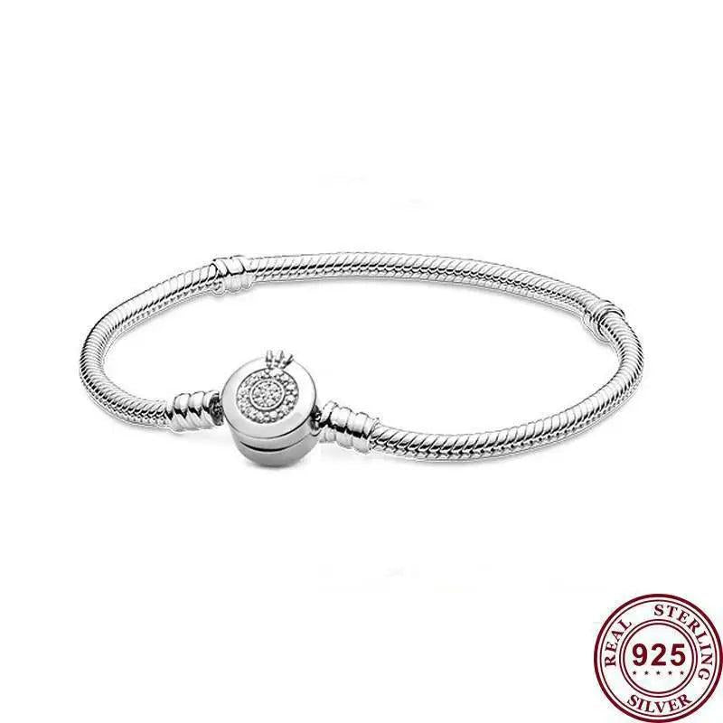 925 Silver Crown Letter O Women's Bracelet Charm Jewelry
