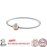 925 Silver Crown Letter O Women's Bracelet Charm Jewelry