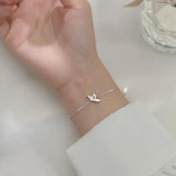 Origami Crane Charm Bracelet 925 Silver Adjustable for Women Lady Daughter