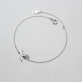 Origami Crane Charm Bracelet 925 Silver Adjustable for Women Lady Daughter