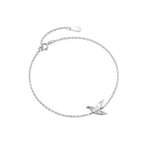 Origami Crane Charm Bracelet 925 Silver Adjustable for Women Lady Daughter