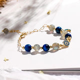 Natural Stone Tiger's Eye Gray Moonstone Beads Bracelet