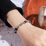 Natural Stone Tiger's Eye Gray Moonstone Beads Bracelet