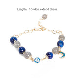 Natural Stone Tiger's Eye Gray Moonstone Beads Bracelet