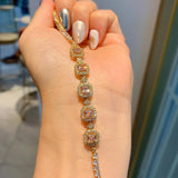 Dazzling CZ Bracelet 925 Silver Charms Tennis Bangle Gift