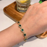 Dazzling CZ Bracelet 925 Silver Charms Tennis Bangle Gift