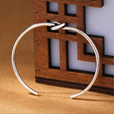 925 Silver Love Knot Bracelet Slender Round Opening for Women Anniversary Gift