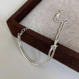 925 Silver Bracelet Braided Winding Party Jewelry for Women