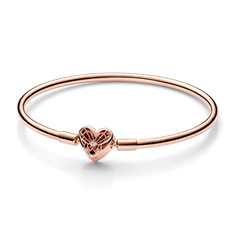 925 Silver Heart Bracelet For Charms DIY Jewelry Pendant Bead Gift