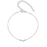 TrustDavis 925 Silver Ellipse CZ Chain Bracelet Women Fine Jewelry Gift