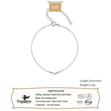 TrustDavis 925 Silver Ellipse CZ Chain Bracelet Women Fine Jewelry Gift