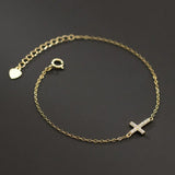 925 Silver Gothic Cross Chain Bracelet Women's Statement Jewelry