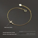 925 Silver Gothic Cross Chain Bracelet Women's Statement Jewelry