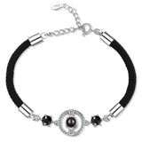 Zirconia Red String Bracelet 925 Sterling Silver