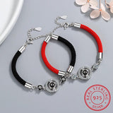 Zirconia Red String Bracelet 925 Sterling Silver