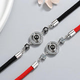 Zirconia Red String Bracelet 925 Sterling Silver