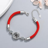 Zirconia Red String Bracelet 925 Sterling Silver