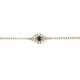 925 Sterling Silver Small Evil Eye Charm Chain Bracelet for Women