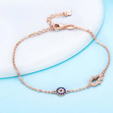 Good Luck Hamsa Hand Evil Eye Bracelet 925 Sterling Silver Charm Bracelet