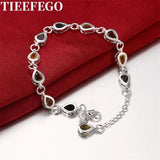 925 Silver Charm Bracelet Zircon Crystal Jewelry for Women