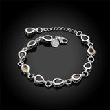 925 Silver Charm Bracelet Zircon Crystal Jewelry for Women