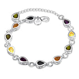 925 Silver Charm Bracelet Zircon Crystal Jewelry for Women