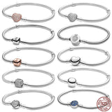925 Sterling Silver Heart Buckle Bracelet for Couples