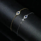 925 Sterling Silver Evil Eye Cz Charm Bracelet