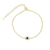 925 Sterling Silver Evil Eye Cz Charm Bracelet