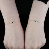 925 Sterling Silver Evil Eye Cz Charm Bracelet