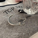 925 Sterling Silver ins Bracelet Bangle For Women Girls B16